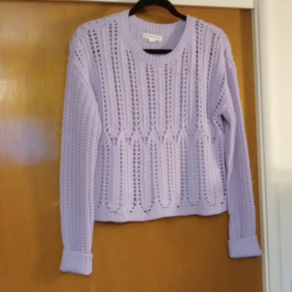 Aéropostale Cropped Loose Knit Lavender Pullover Sweater 'S'